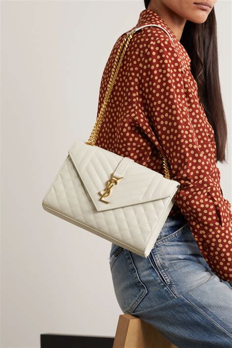 ysl chain bag white|ysl quilted shoulder bag.